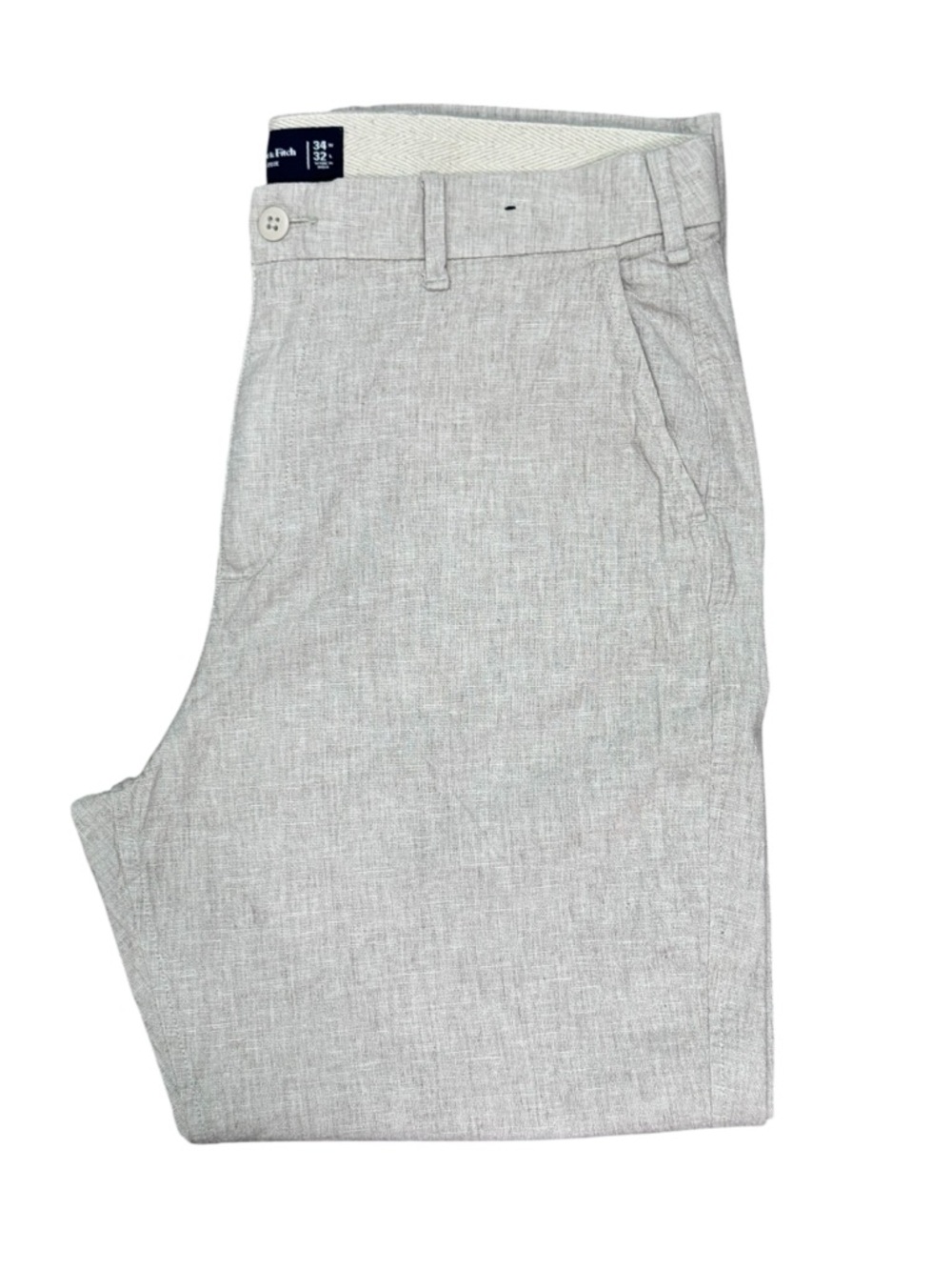 ABERCROMBIE & FITCH. Men's Casual Linen-Blend Pants in Light Taupe